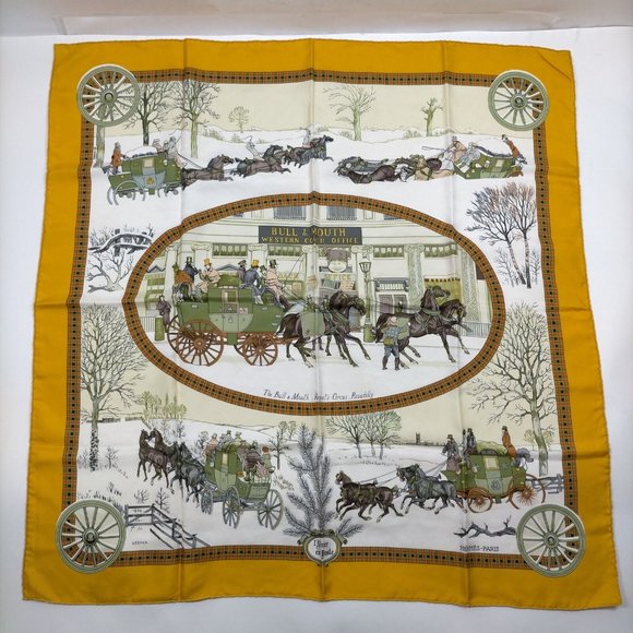 Hermes Accessories - Hermes scarf Carre 90 Yellows Silk100% Authentic Ledoux